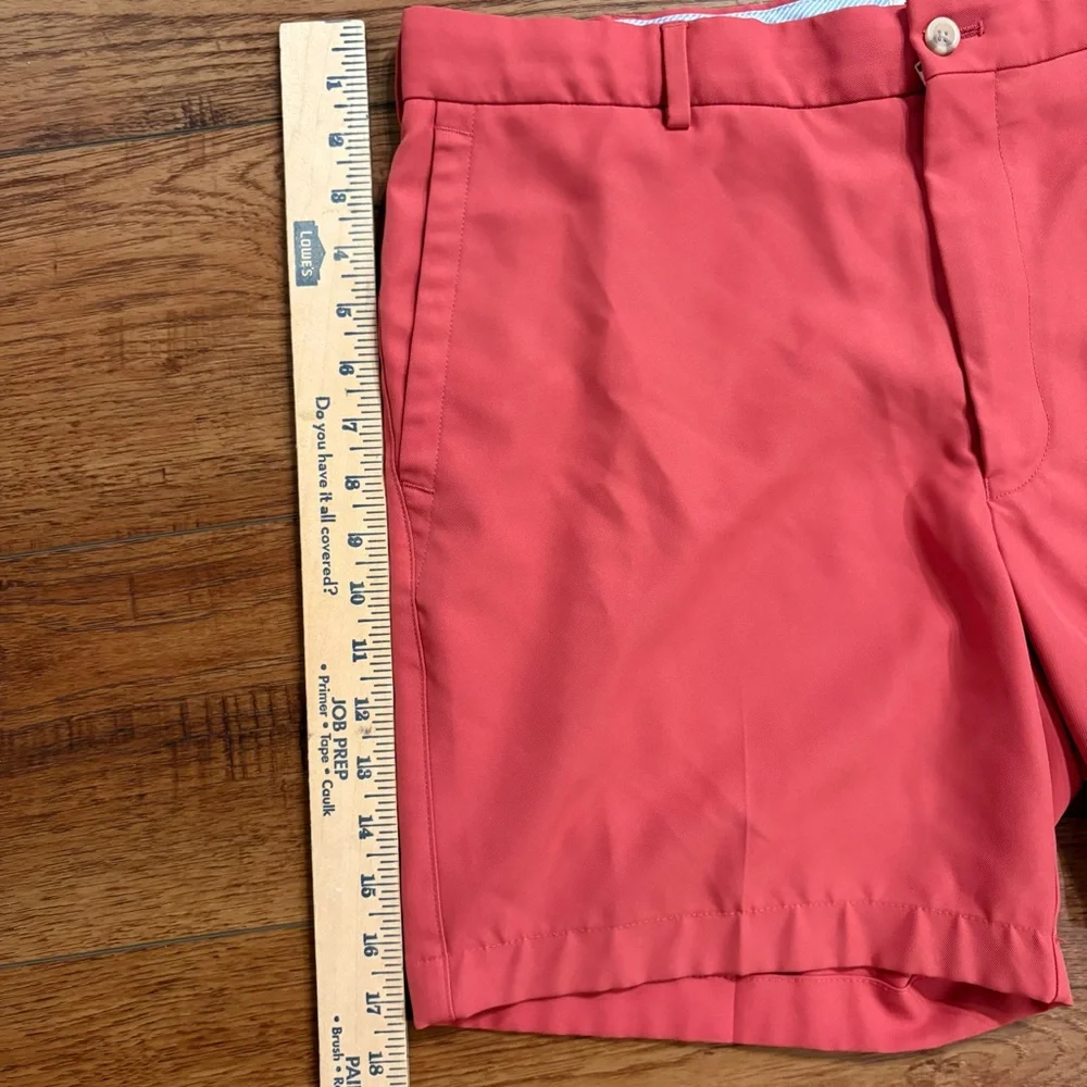 Peter Millar Coral Flat-Front Shorts Waist 36